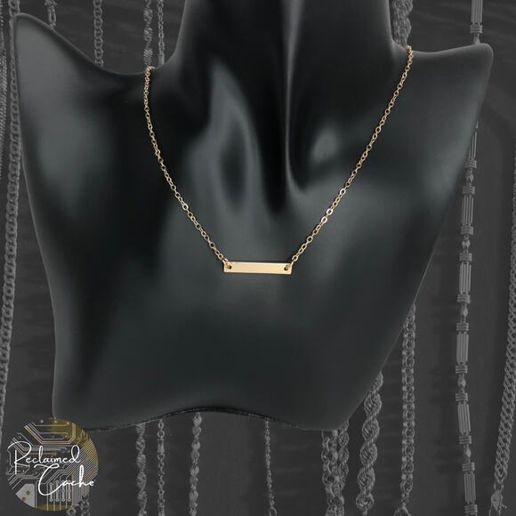 Gold Simple Bar Necklace - Picture 1 of 4